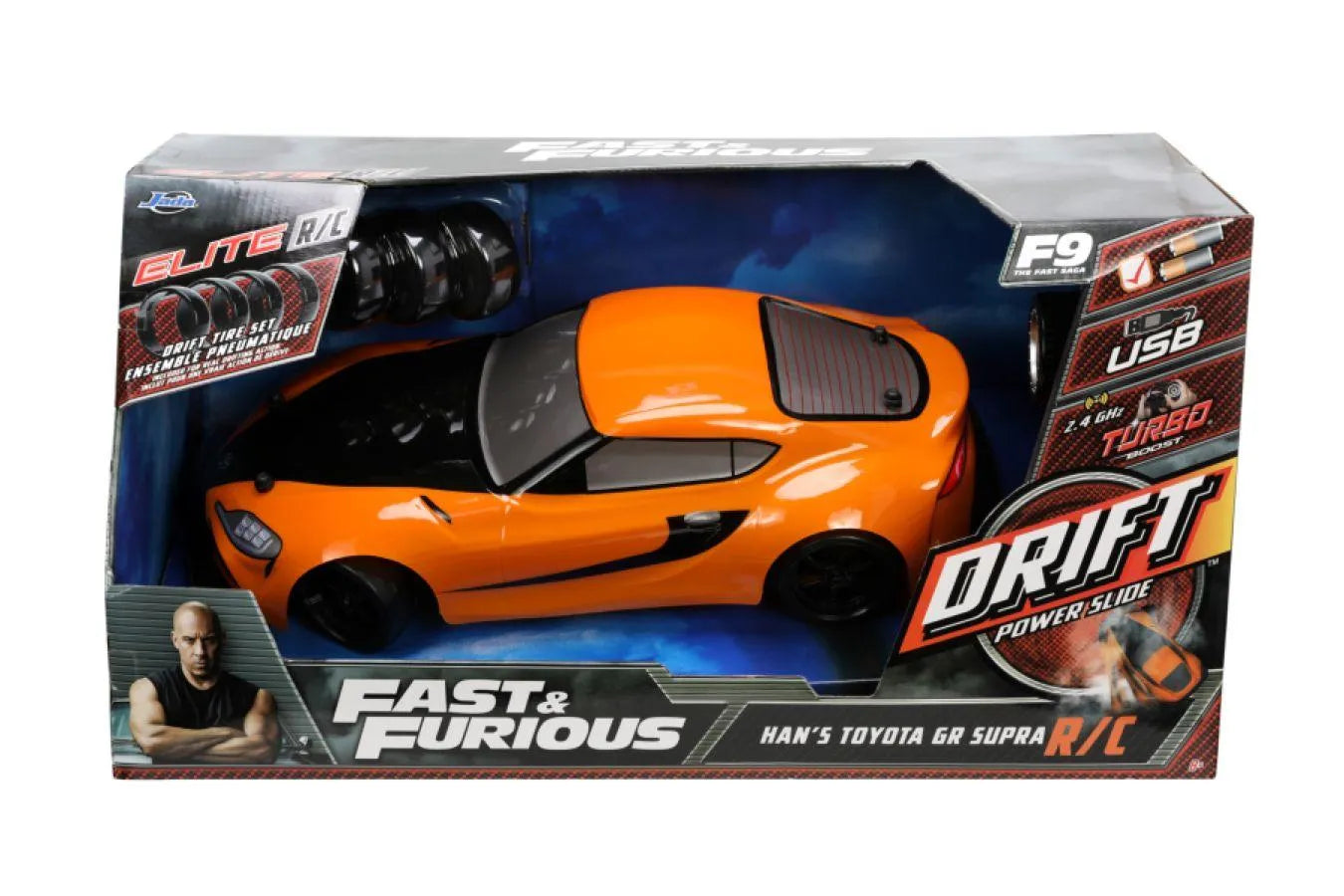 JAD33398 Fast & Furious - Han's 2020 Toyota GR Supra 1:10 Scale Remote Control Car - Jada Toys - Titan Pop Culture