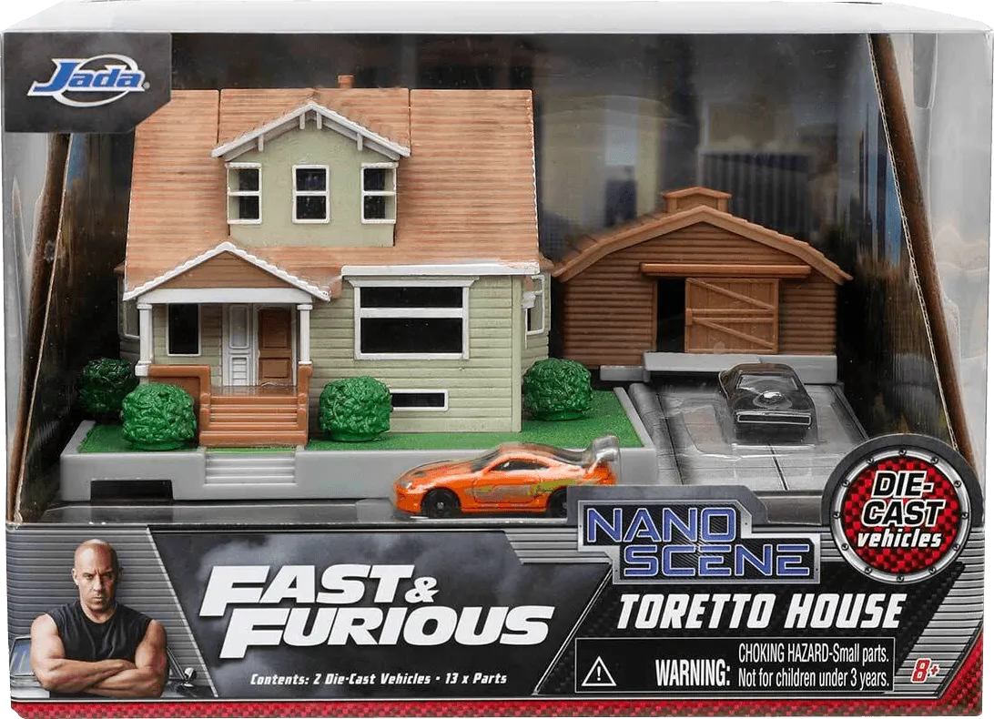 JAD33668 Fast and Furious - Dom's House NanoScene with 2 Vehicles - Jada Toys - Titan Pop Culture