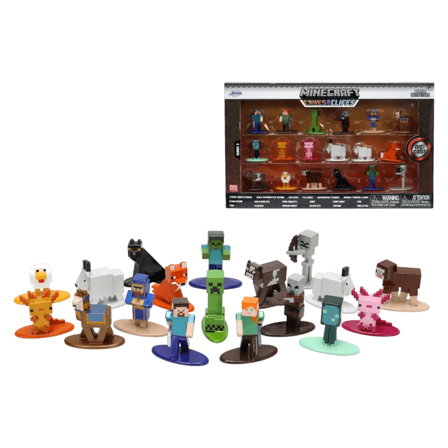 JAD33694 Minecraft - Caves & Cliffs Nano MetalFig 18-Pack Set 2 - Jada Toys - Titan Pop Culture