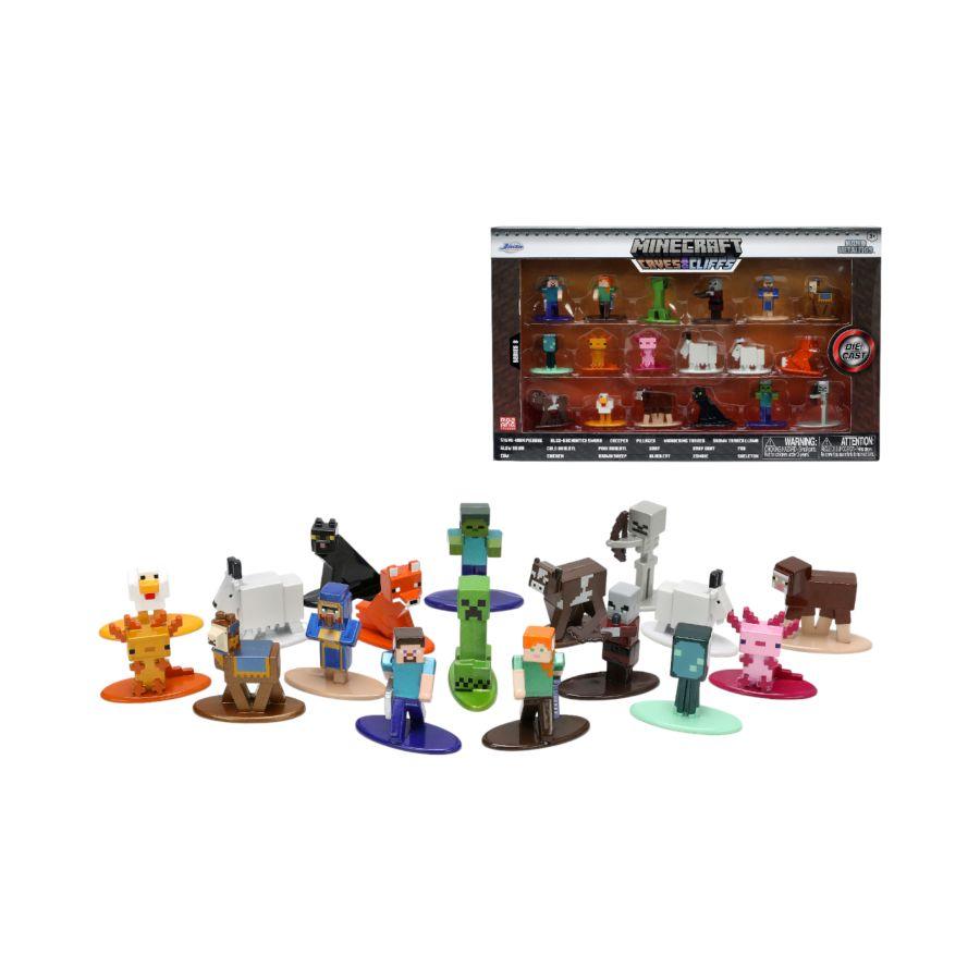 JAD33694 Minecraft - Caves & Cliffs Nano MetalFig 18-Pack Set 2 - Jada Toys - Titan Pop Culture