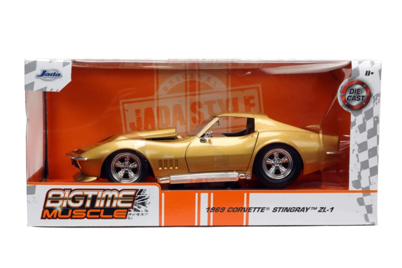 JAD33863 Big Time Muscle - 1969 Corvette Stingray 1:24 Scale Diecast Vehicle - Jada Toys - Titan Pop Culture