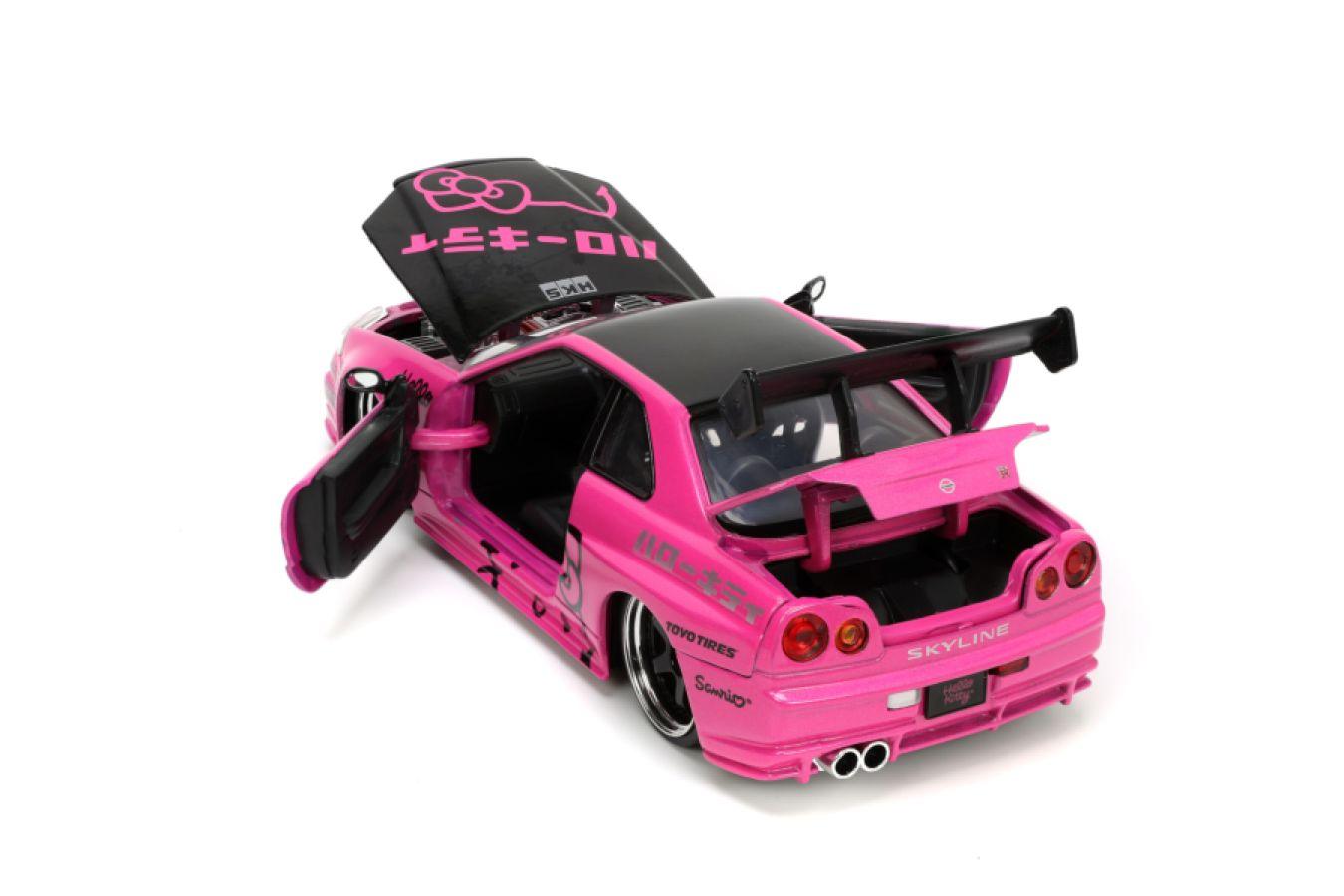 JAD34092 Hello Kitty - 2002 Nissan GTR (R34) with Hello Kitty 1:24 Scale Diecast Vehicle - Jada Toys - Titan Pop Culture