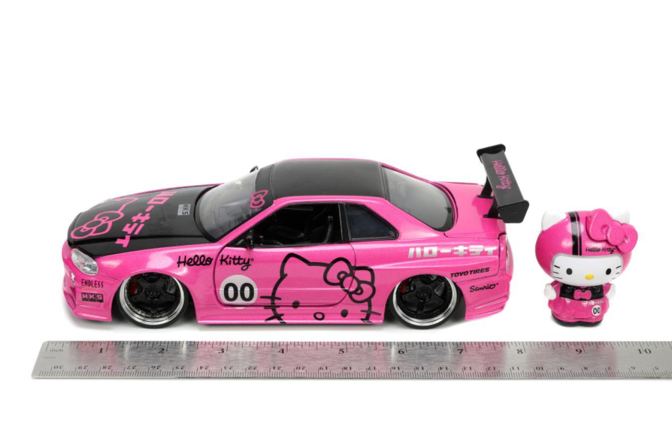 JAD34092 Hello Kitty - 2002 Nissan GTR (R34) with Hello Kitty 1:24 Scale Diecast Vehicle - Jada Toys - Titan Pop Culture