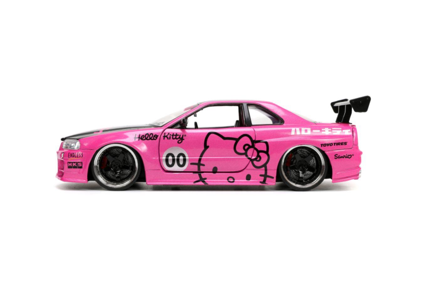 JAD34092 Hello Kitty - 2002 Nissan GTR (R34) with Hello Kitty 1:24 Scale Diecast Vehicle - Jada Toys - Titan Pop Culture