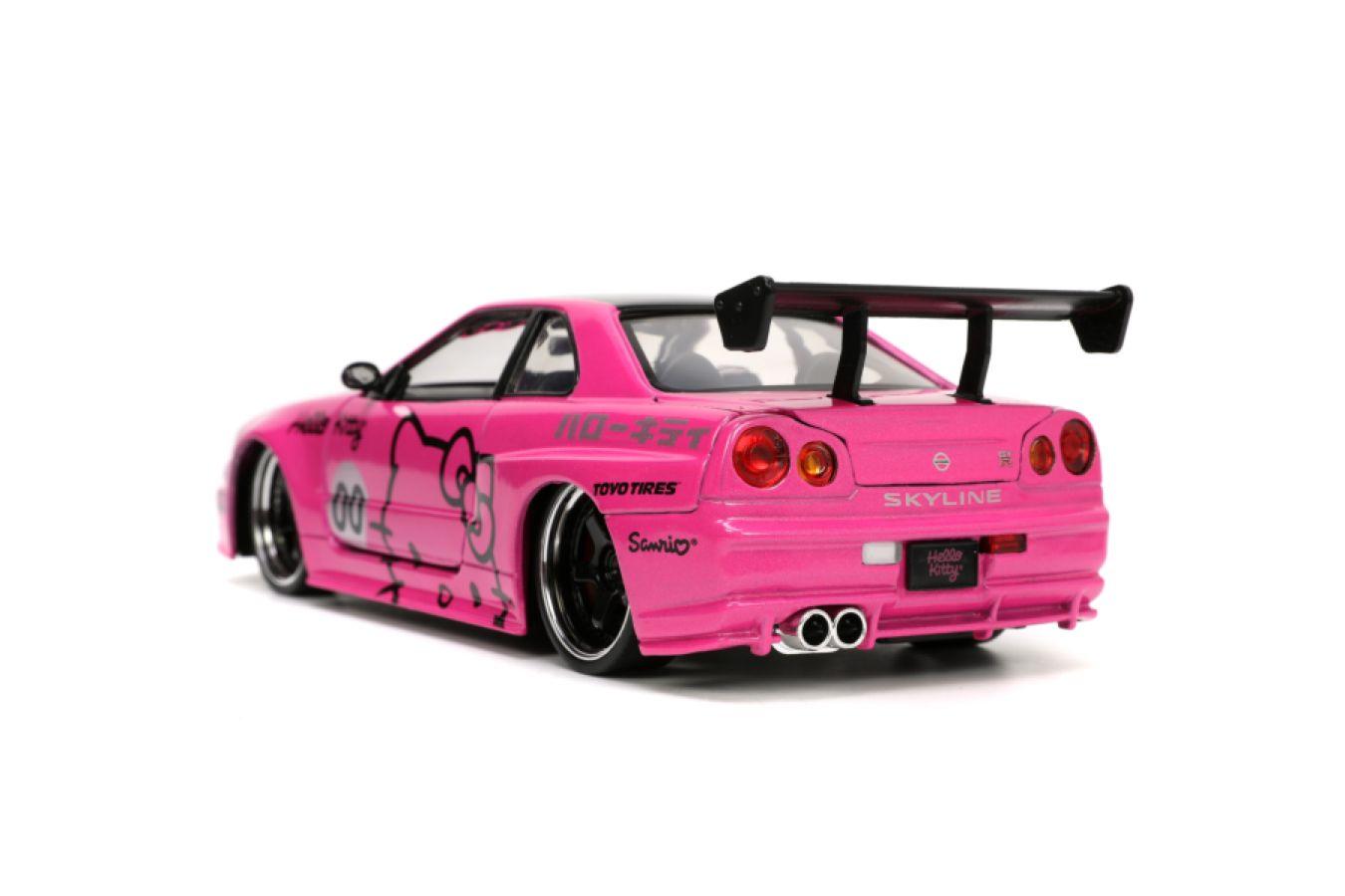 JAD34092 Hello Kitty - 2002 Nissan GTR (R34) with Hello Kitty 1:24 Scale Diecast Vehicle - Jada Toys - Titan Pop Culture