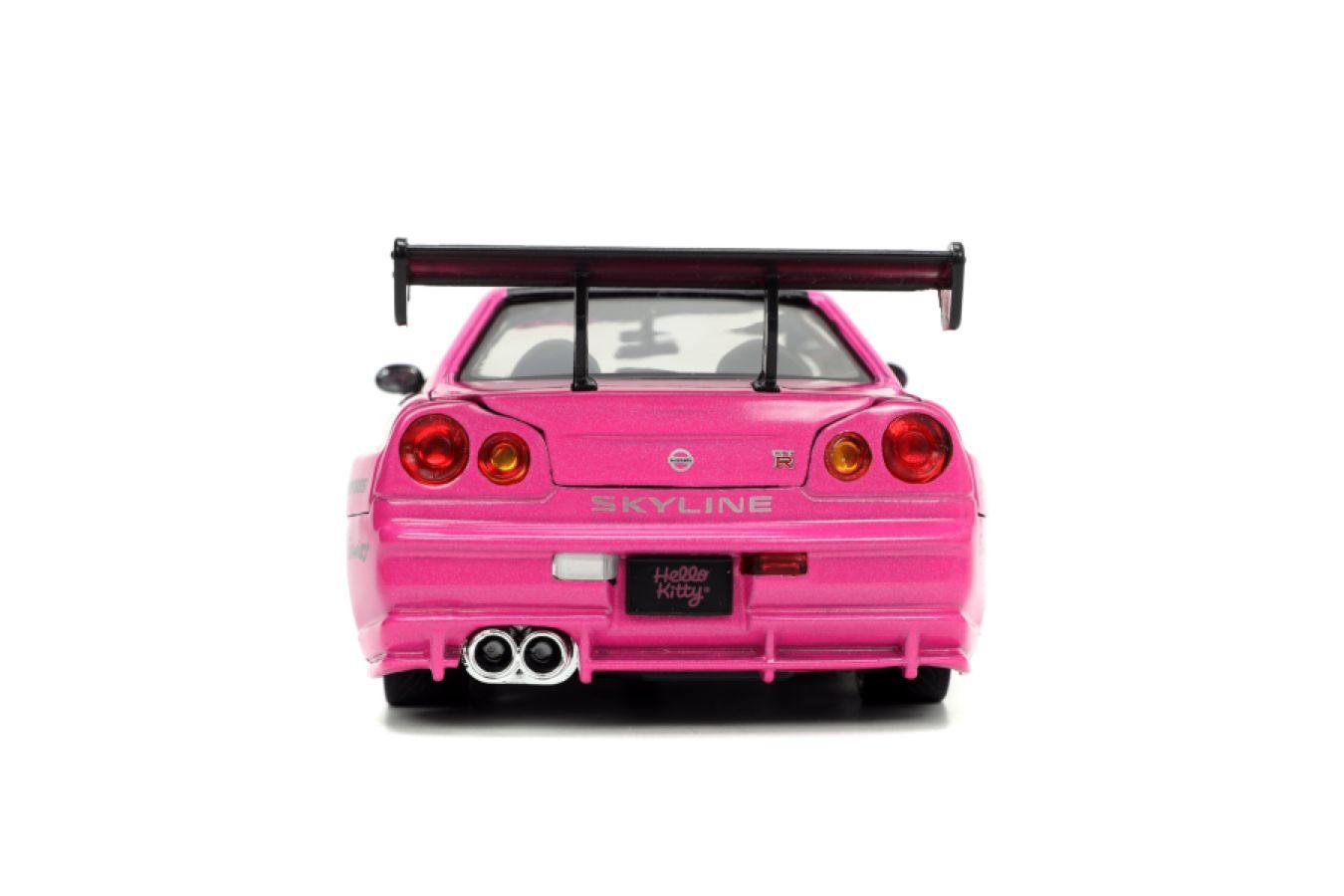 JAD34092 Hello Kitty - 2002 Nissan GTR (R34) with Hello Kitty 1:24 Scale Diecast Vehicle - Jada Toys - Titan Pop Culture