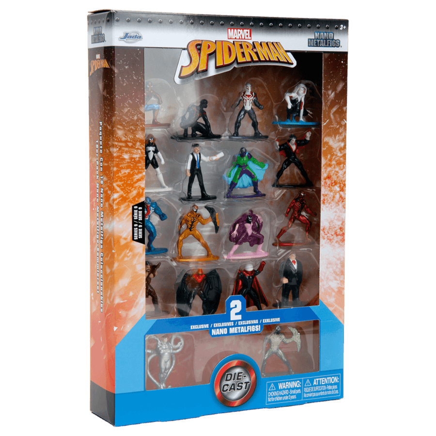 JAD34358 Marvel Comics - Spider-Man Nano Figures [18 Pack] - Jada Toys - Titan Pop Culture