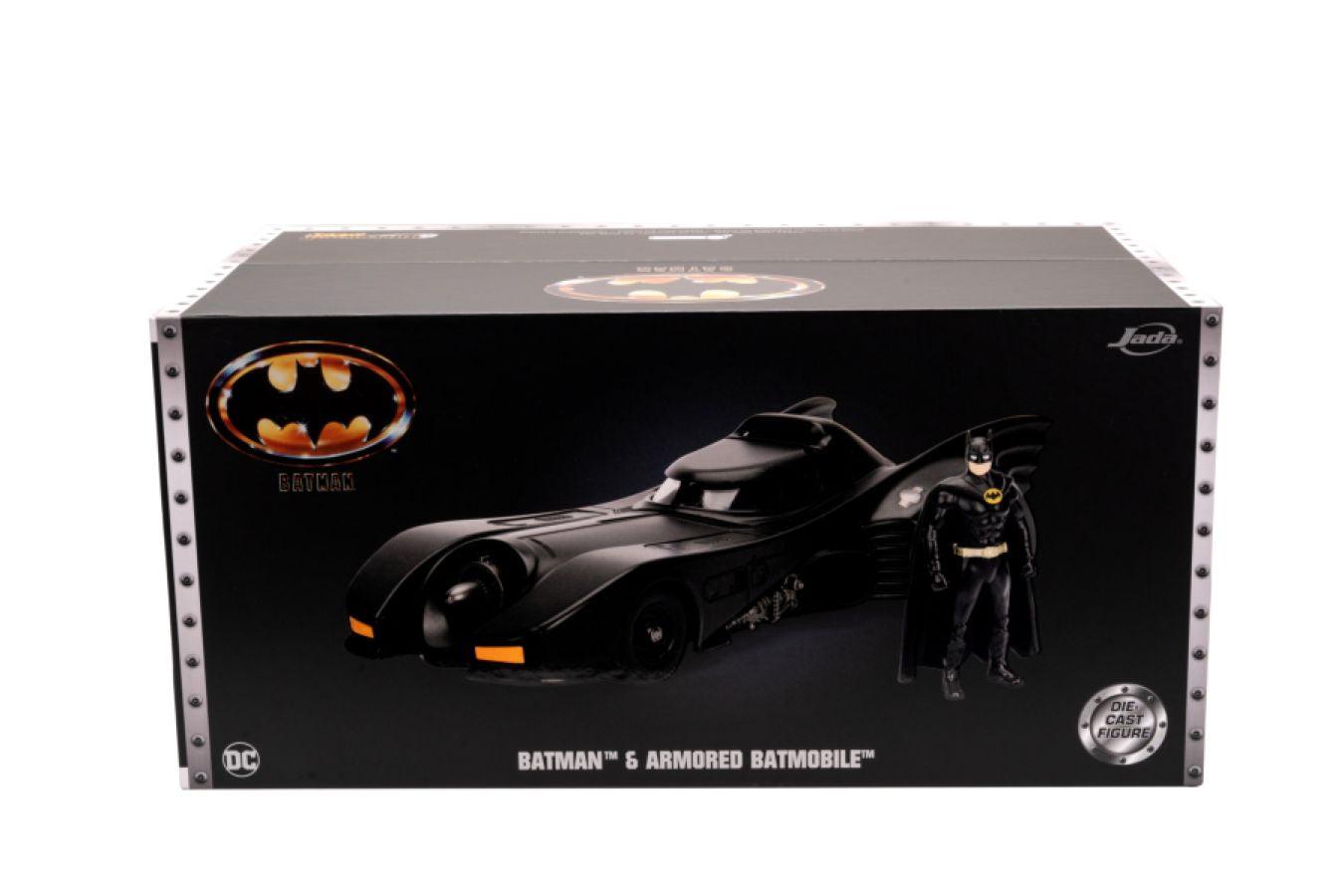 JAD34368 Batman (1989) - Batmobile & Armour with Batman 1:24 Scale Diecast Vehicle Set - Jada Toys - Titan Pop Culture