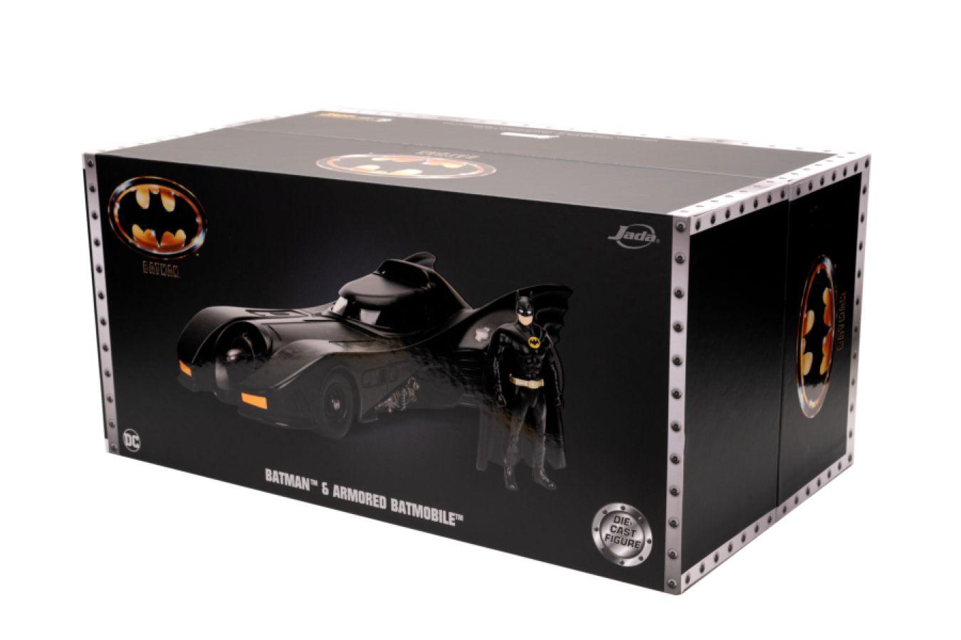 JAD34368 Batman (1989) - Batmobile & Armour with Batman 1:24 Scale Diecast Vehicle Set - Jada Toys - Titan Pop Culture