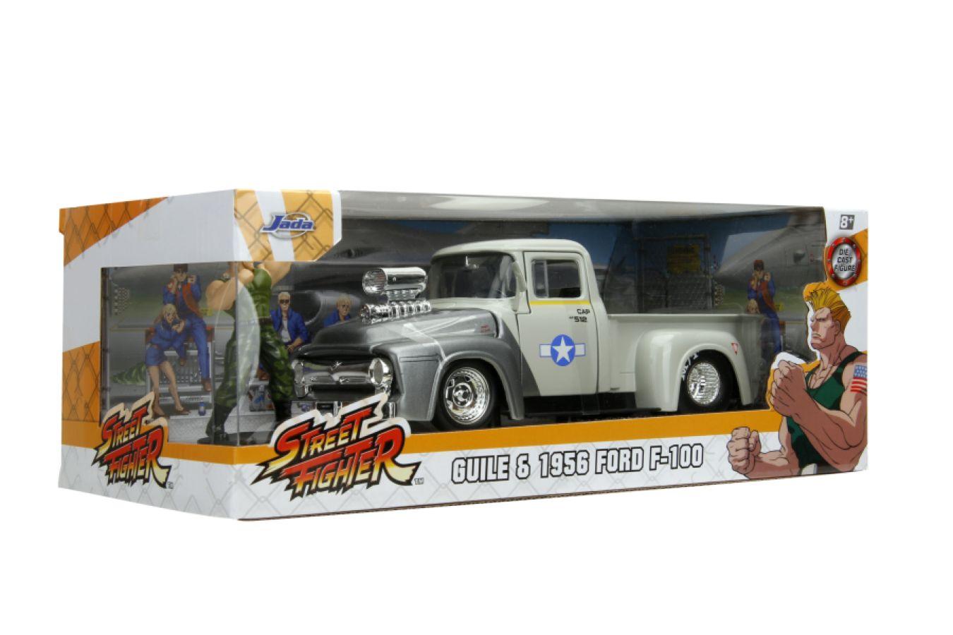 Street Fighter - Ford F-100 (1956) 1:24 with Guile Figure Hollywood Rides Diecast Vehicle Jada Toys Titan Pop Culture