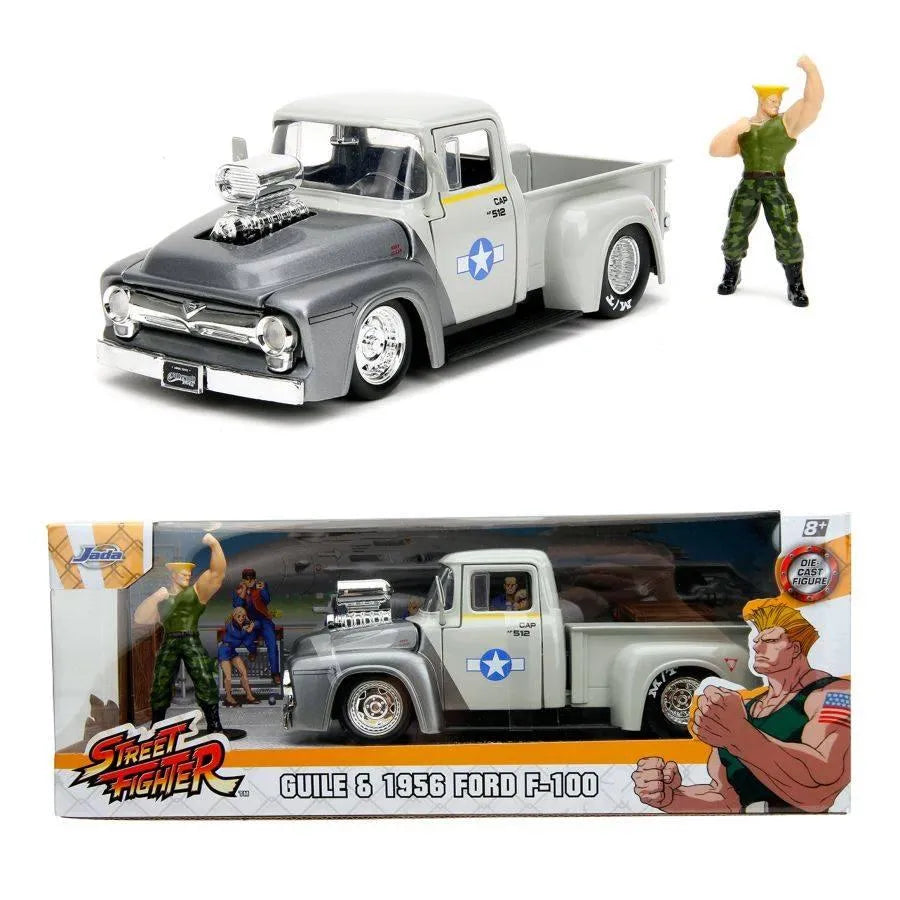 JAD34373 Street Fighter - Ford F-100 (1956) 1:24 with Guile Figure Hollywood Rides Diecast Vehicle - Jada Toys - Titan Pop Culture