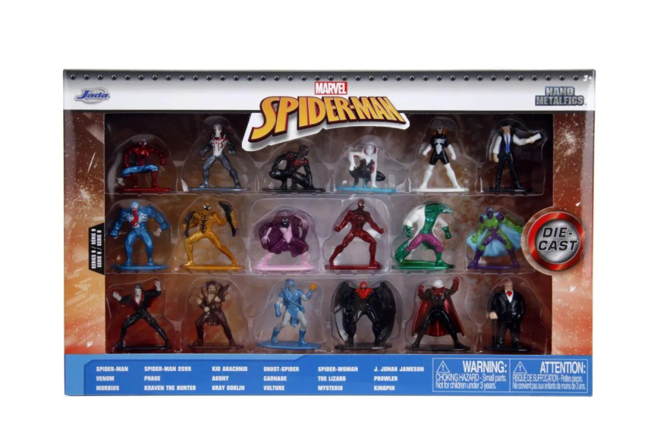 JAD34468 Marvel Comics - Spider-Man Nano MetalFig Series 9 18-Pack - Jada Toys - Titan Pop Culture