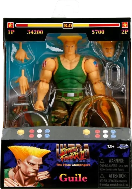 Street Fighter - Figura de acción Guile de 6"