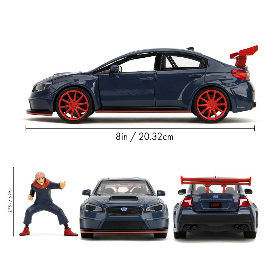 JAD34714 Jujutsu Kaisen - 1:24 2016 Subaru WRX STI Diecast Vehicle with Yuji Itadori 2.75" Figure - Jada Toys - Titan Pop Culture