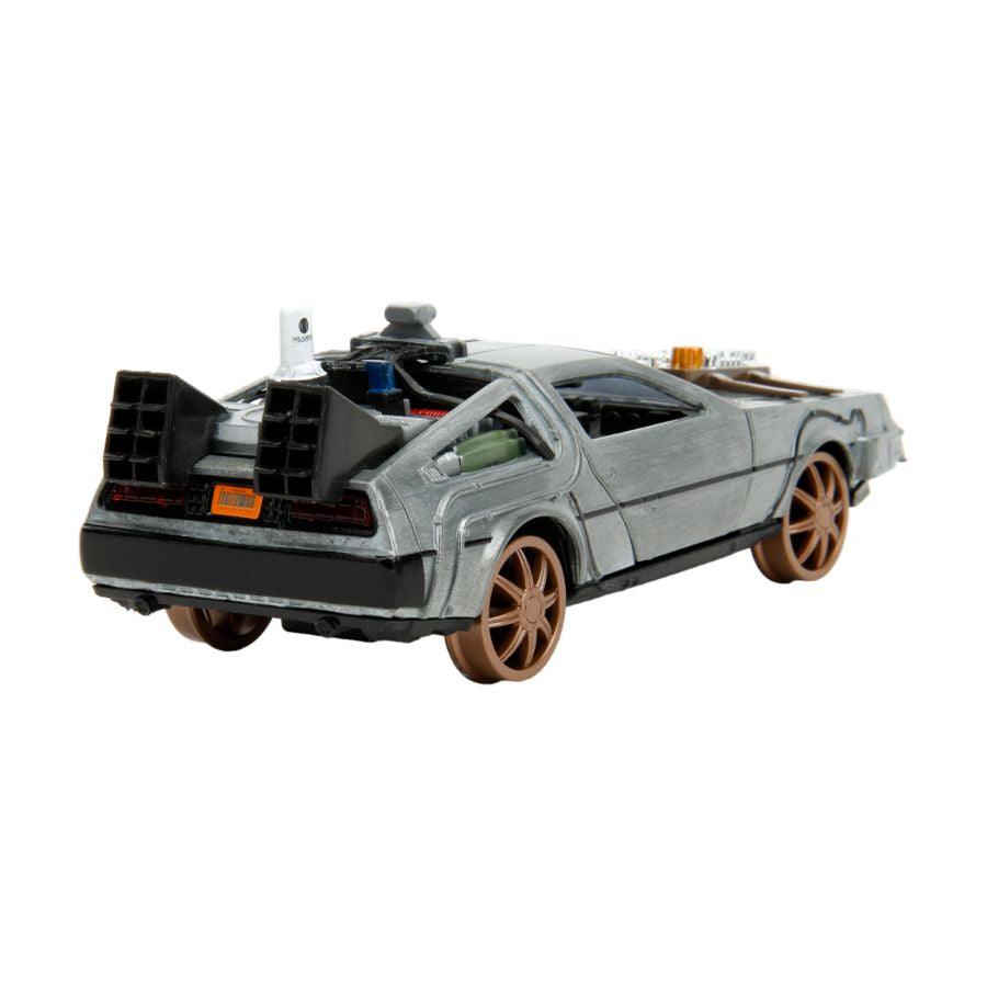 JAD34786 Back to the Future: Part 3 - Time Machine (Railroad wheels) 1:32 Scale Die-Cast - Jada Toys - Titan Pop Culture