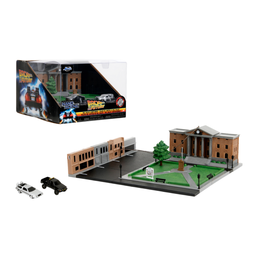 JAD34804 Back to the Future - 1.65" Nano Scene Hill Valley Courthouse Diecast Set - Jada Toys - Titan Pop Culture