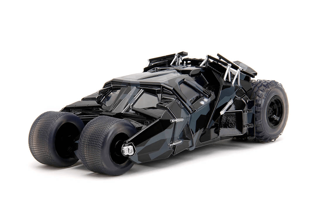 JAD34821 Batman: Dark Knight Trilogy - Batmobile with Batman (Black Camo) SDCC 2023 Exclusive 1:24 Scale - Jada Toys - Titan Pop Culture