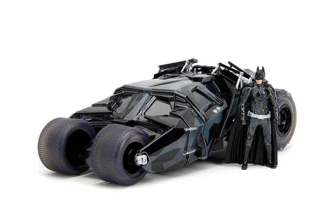 JAD34821 Batman: Dark Knight Trilogy - Batmobile with Batman (Black Camo) SDCC 2023 Exclusive 1:24 Scale - Jada Toys - Titan Pop Culture