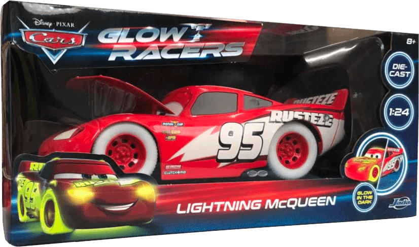 JAD34846 Cars - Lightning McQueen Glow 1:24 Diecast Vehicle - Jada Toys - Titan Pop Culture