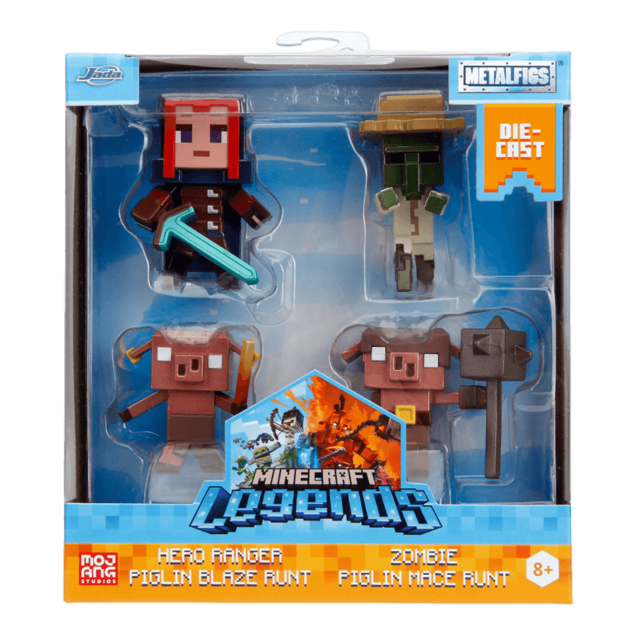 JAD34935 Minecraft - Legends 2.5" Metalfig 4-Pack - Jada Toys - Titan Pop Culture