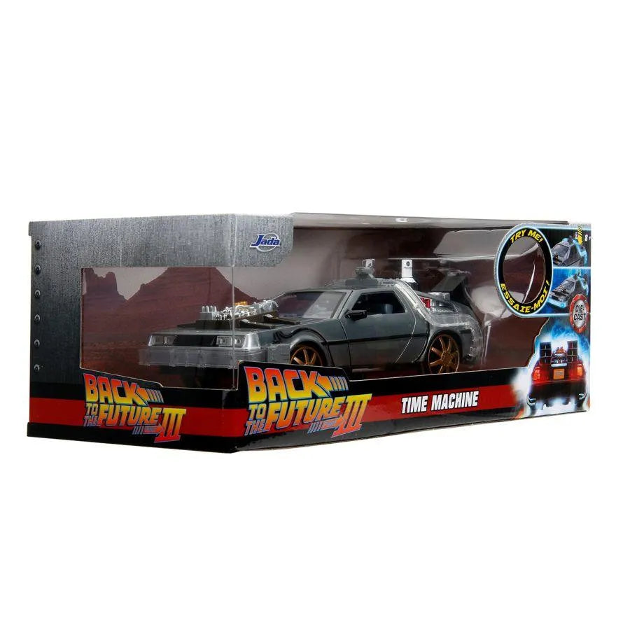 JAD34996 Back to the Future 3 - Delorean 1:24 Diecast Vehicle (with Sound) - Jada Toys - Titan Pop Culture