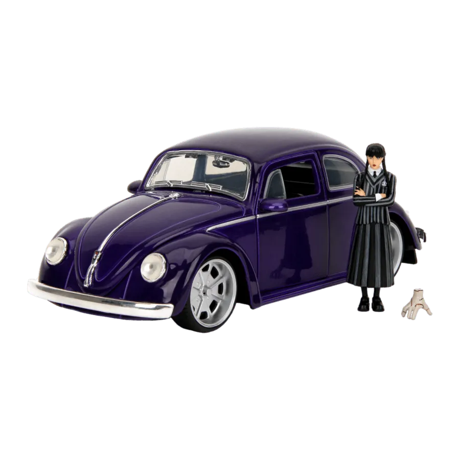 JAD35131 Wednesday (TV) - VW Beetle (with Wednesday) 1:24 Scale Diecast Vehicle - Jada Toys - Titan Pop Culture