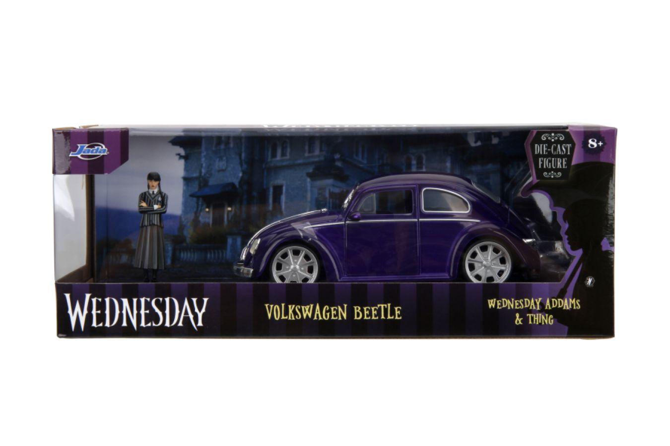 JAD35131 Wednesday (TV) - VW Beetle (with Wednesday) 1:24 Scale Diecast Vehicle - Jada Toys - Titan Pop Culture