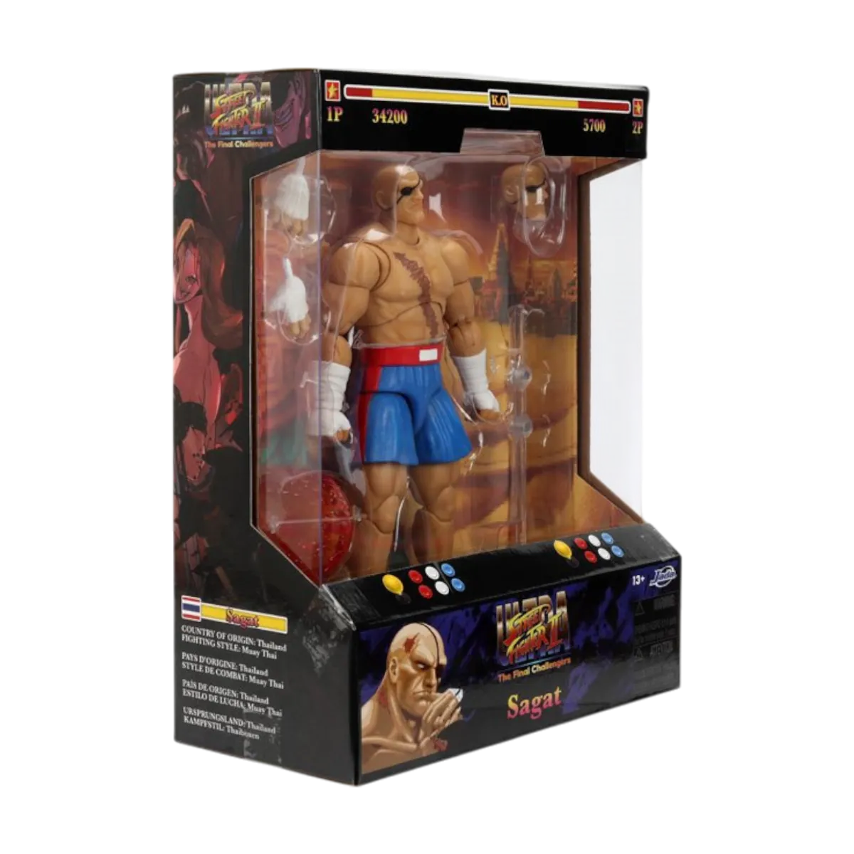 JAD35171 Street Fighter II - 6" Sagat Figure - Jada Toys - Titan Pop Culture