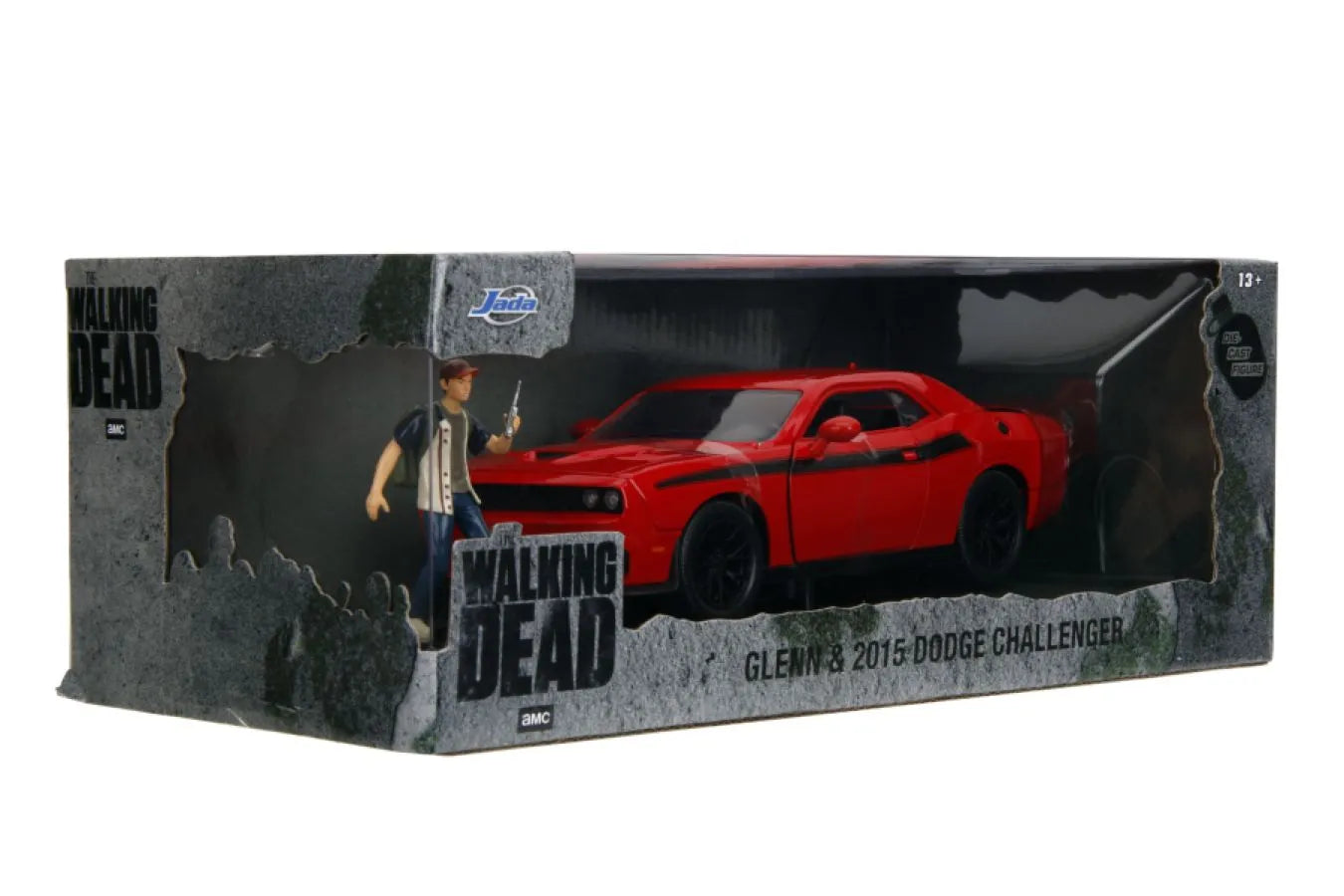 JAD35185 The Walking Dead - Glenn with 2015 Dodge Challenger 1:24 Scale Diecast Vehicle Set - Jada Toys - Titan Pop Culture