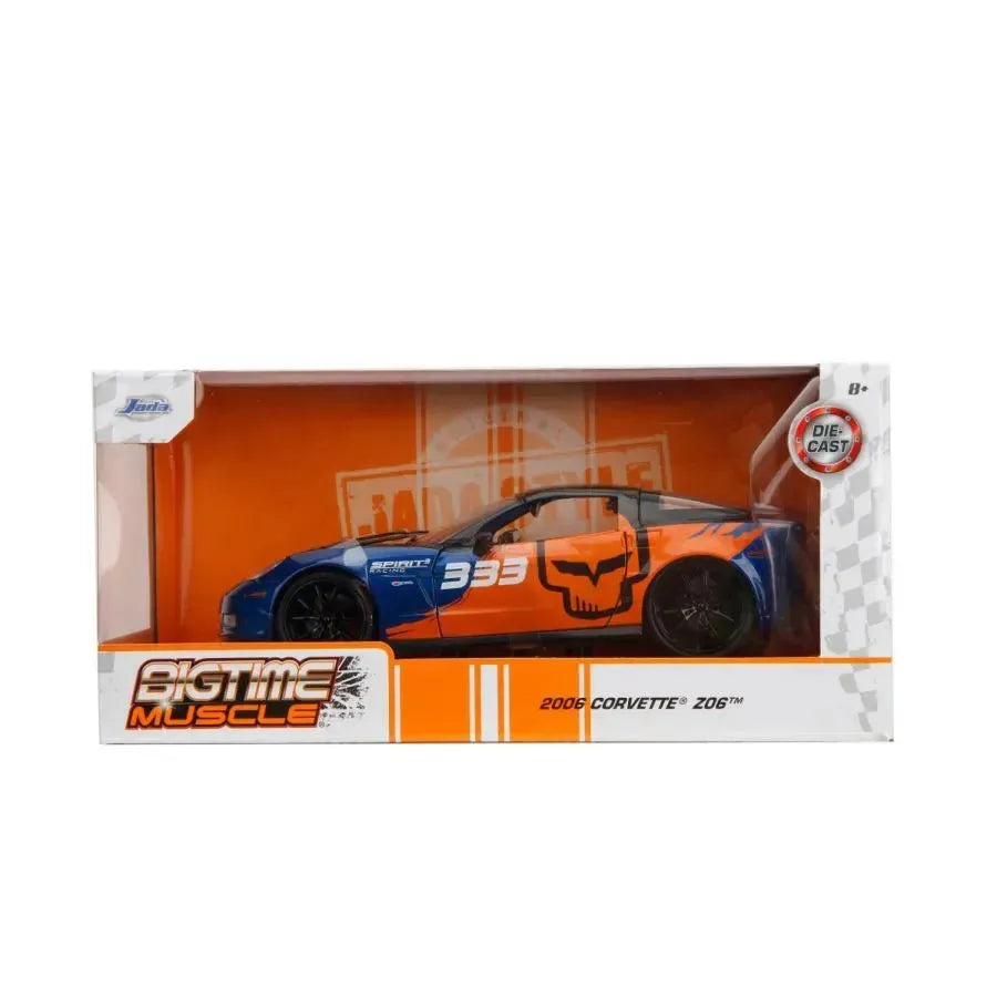 JAD35213 Big Time Muscle - 2006 Chevy Corvette Z06 1:24 Scale Diecast Vehicle - Jada Toys - Titan Pop Culture