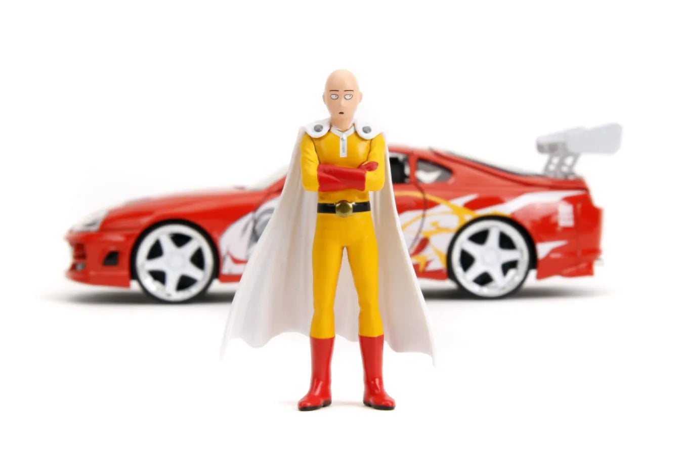 JAD35347 One Punch Man - Saitama with 1995 Toyota Supra V2 1:24 Scale Diecast Vehicle - Jada Toys - Titan Pop Culture