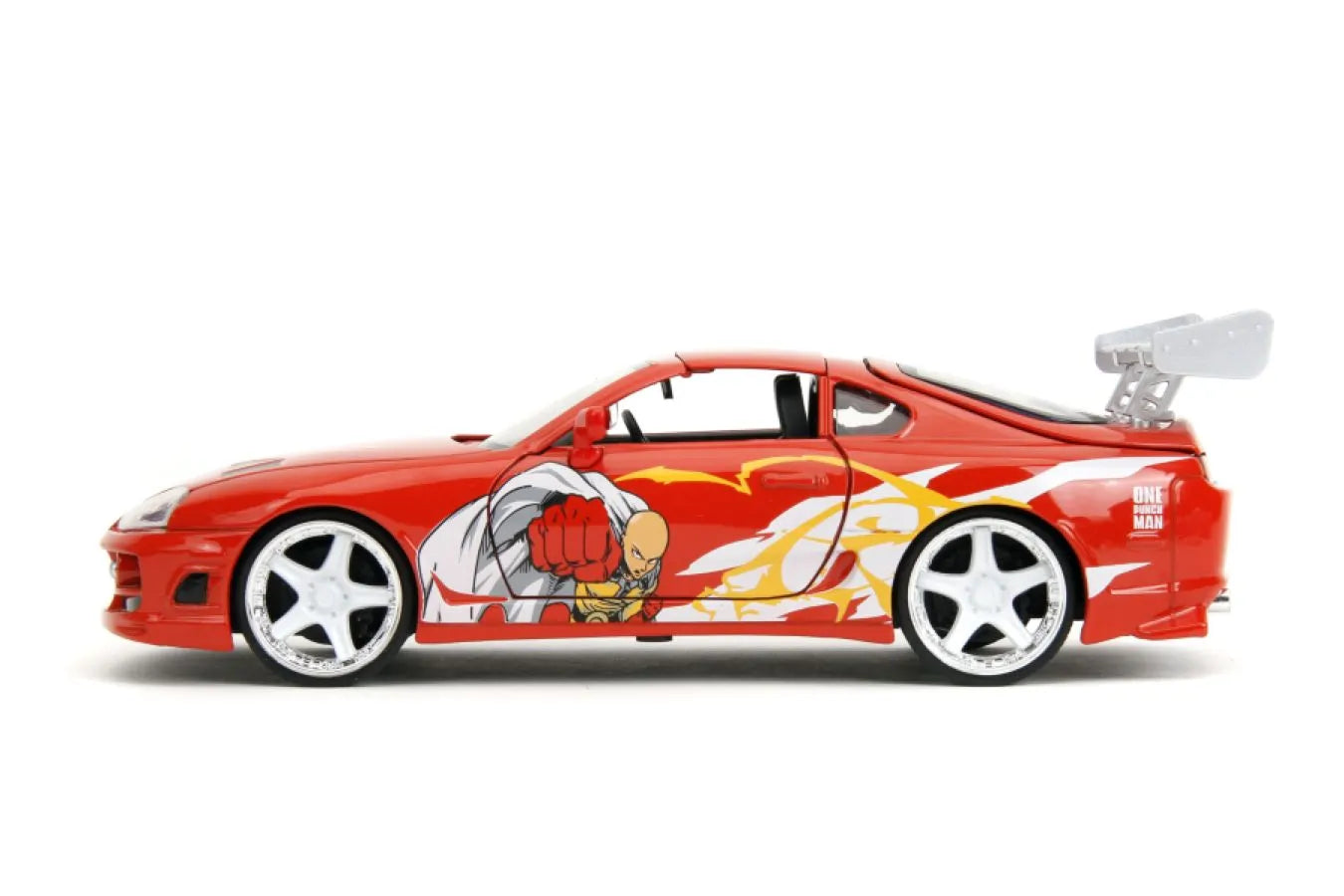 JAD35347 One Punch Man - Saitama with 1995 Toyota Supra V2 1:24 Scale Diecast Vehicle - Jada Toys - Titan Pop Culture