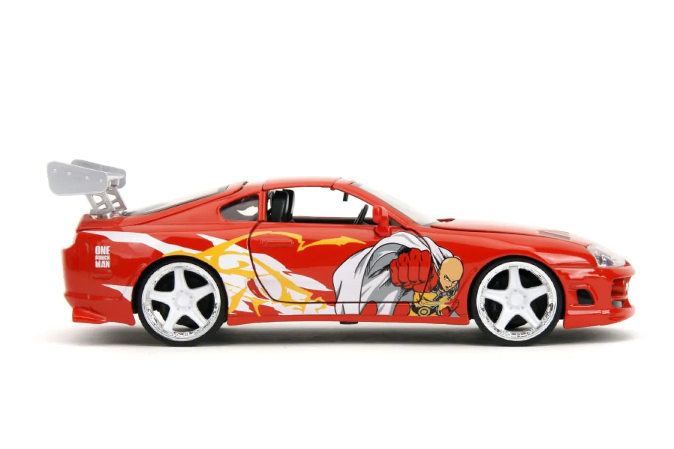 JAD35347 One Punch Man - Saitama with 1995 Toyota Supra V2 1:24 Scale Diecast Vehicle - Jada Toys - Titan Pop Culture