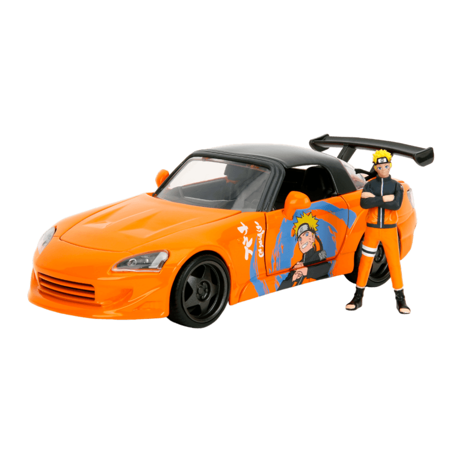JAD35351 Naruto - 2001 Honda S2000 (with Naruto Figure) 1:24 Scale Diecast Vehicle Set - Jada Toys - Titan Pop Culture