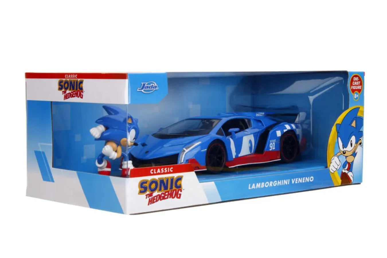 JAD35433 Sonic the Hedgehog- Lamborghini Veneno 1:24 Scale Diecast Vehicle with Sonic Figure - Jada Toys - Titan Pop Culture