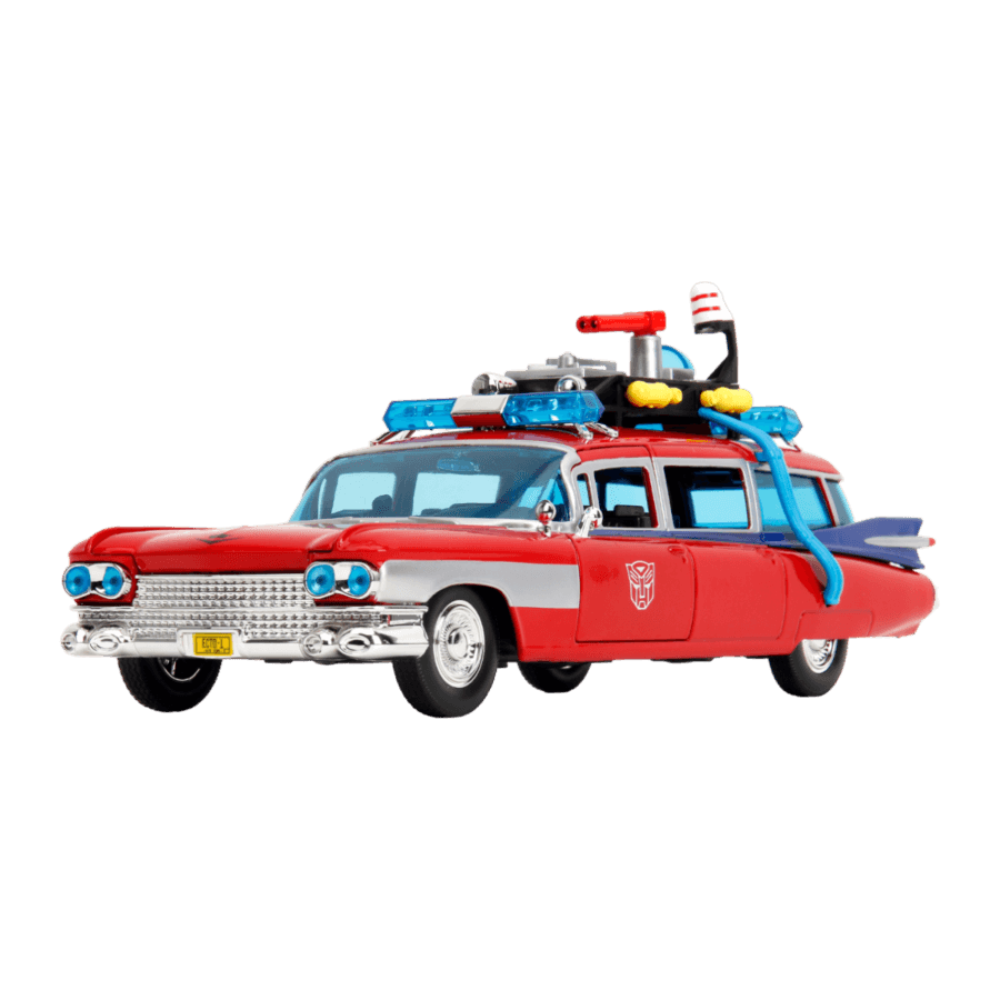 JAD35466 Hollywood Rides - Ghostbusters ECTO-1 X Optimus Prime Mash-up 1:24 Scale Diecast Vehicle - Jada Toys - Titan Pop Culture