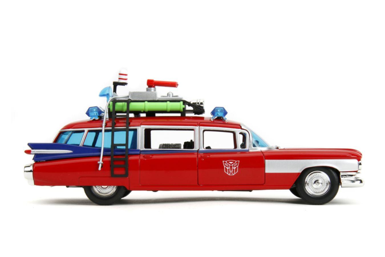 JAD35466 Hollywood Rides - Ghostbusters ECTO-1 X Optimus Prime Mash-up 1:24 Scale Diecast Vehicle - Jada Toys - Titan Pop Culture