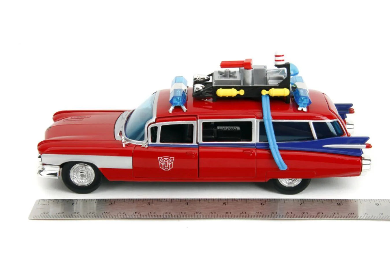 JAD35466 Hollywood Rides - Ghostbusters ECTO-1 X Optimus Prime Mash-up 1:24 Scale Diecast Vehicle - Jada Toys - Titan Pop Culture