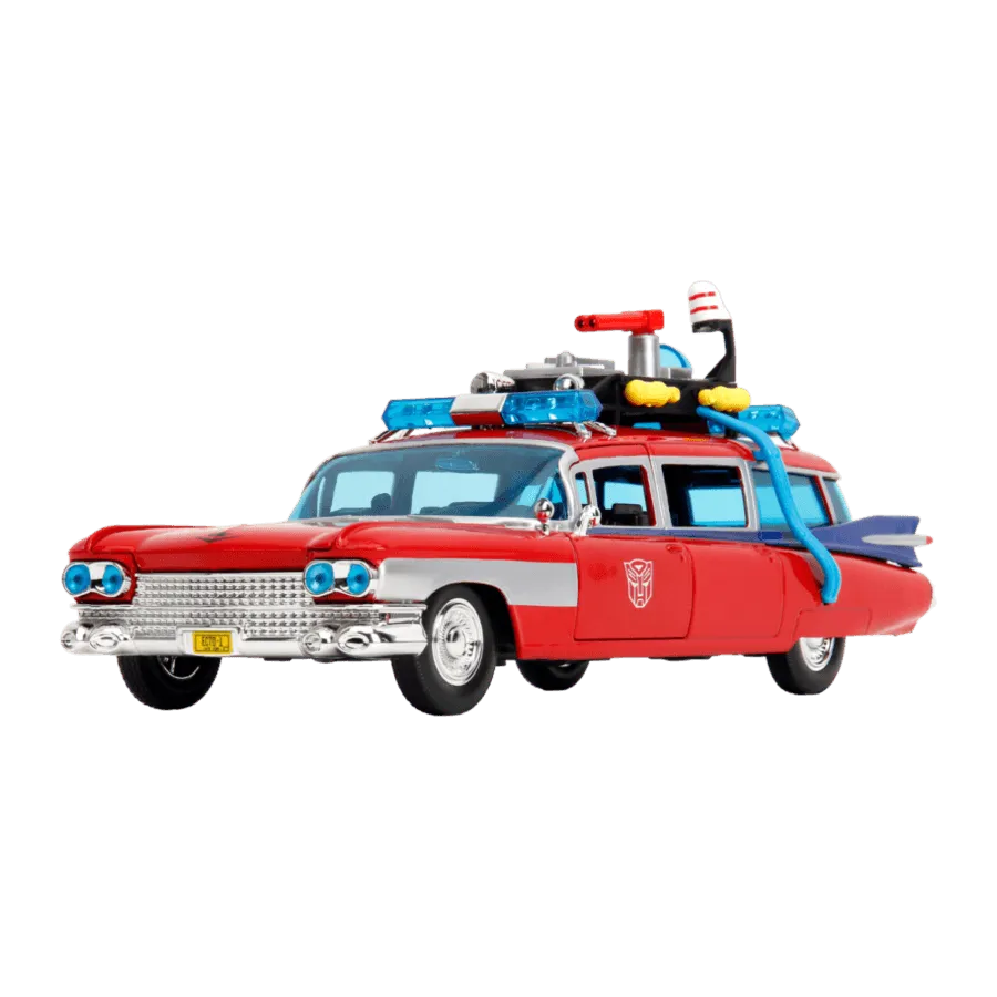 JAD35466 Hollywood Rides - Ghostbusters ECTO-1 X Optimus Prime Mash-up 1:24 Scale Diecast Vehicle - Jada Toys - Titan Pop Culture