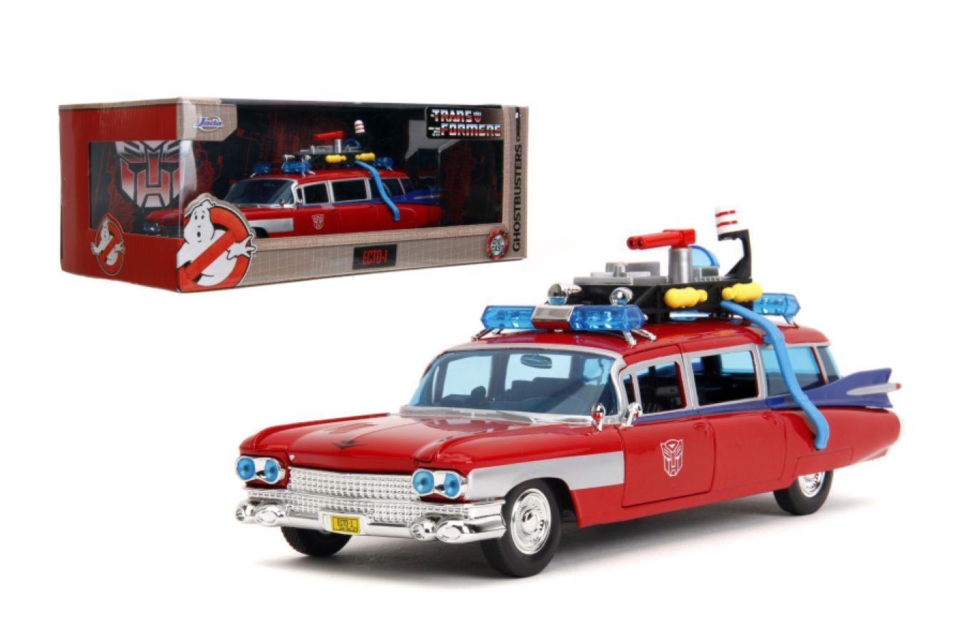 JAD35466 Hollywood Rides - Ghostbusters ECTO-1 X Optimus Prime Mash-up 1:24 Scale Diecast Vehicle - Jada Toys - Titan Pop Culture