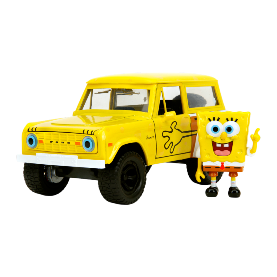 JAD35467 Spongebob Squarepants - 1972 Ford Bronco (with Spongebob) 1:24 Scale Diecast Vehicle - Jada Toys - Titan Pop Culture