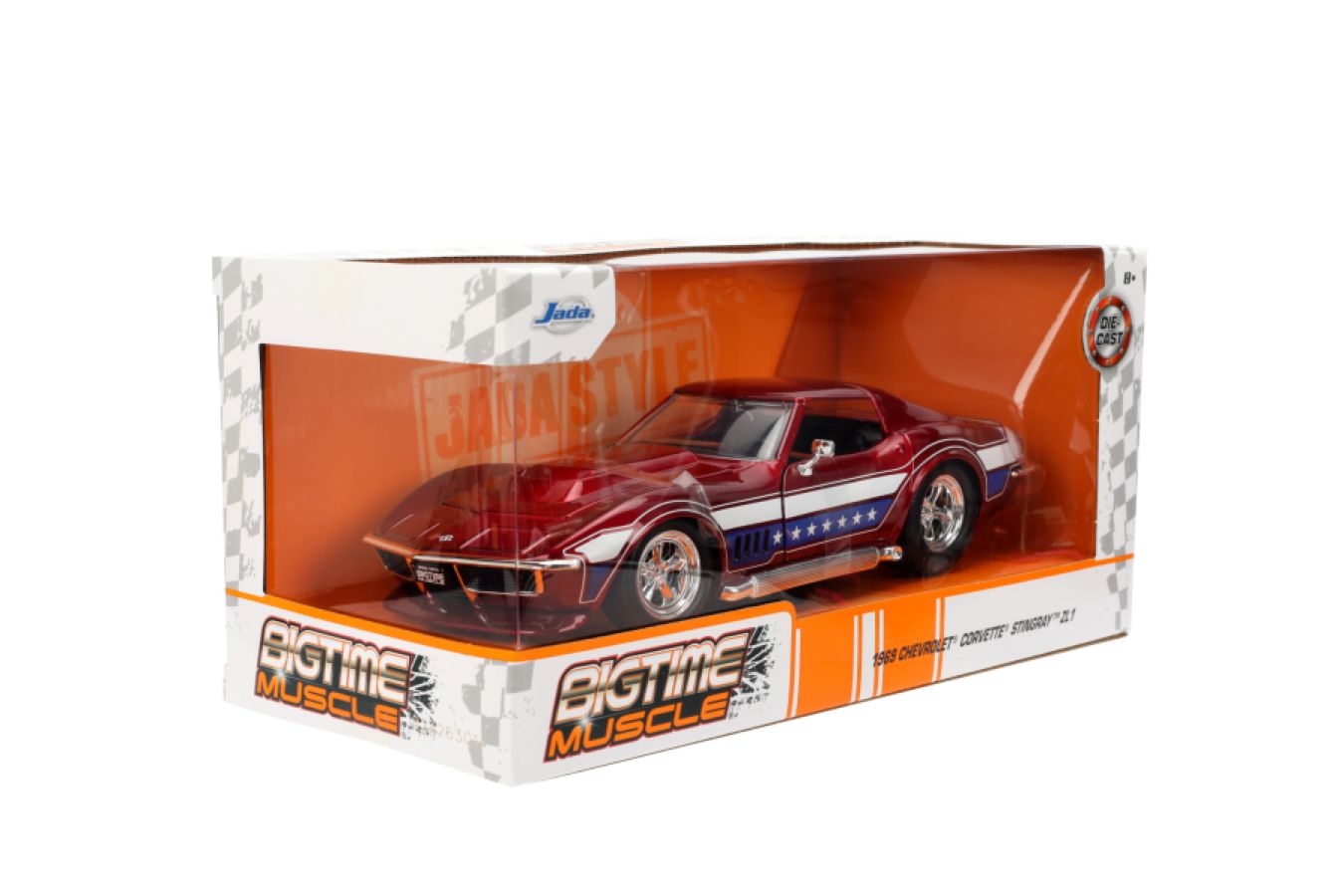 JAD35488 Big Time Muscle - 1969 Chevy Corvette Stingray 1:24 Scale Diecast Vehicle - Jada Toys - Titan Pop Culture