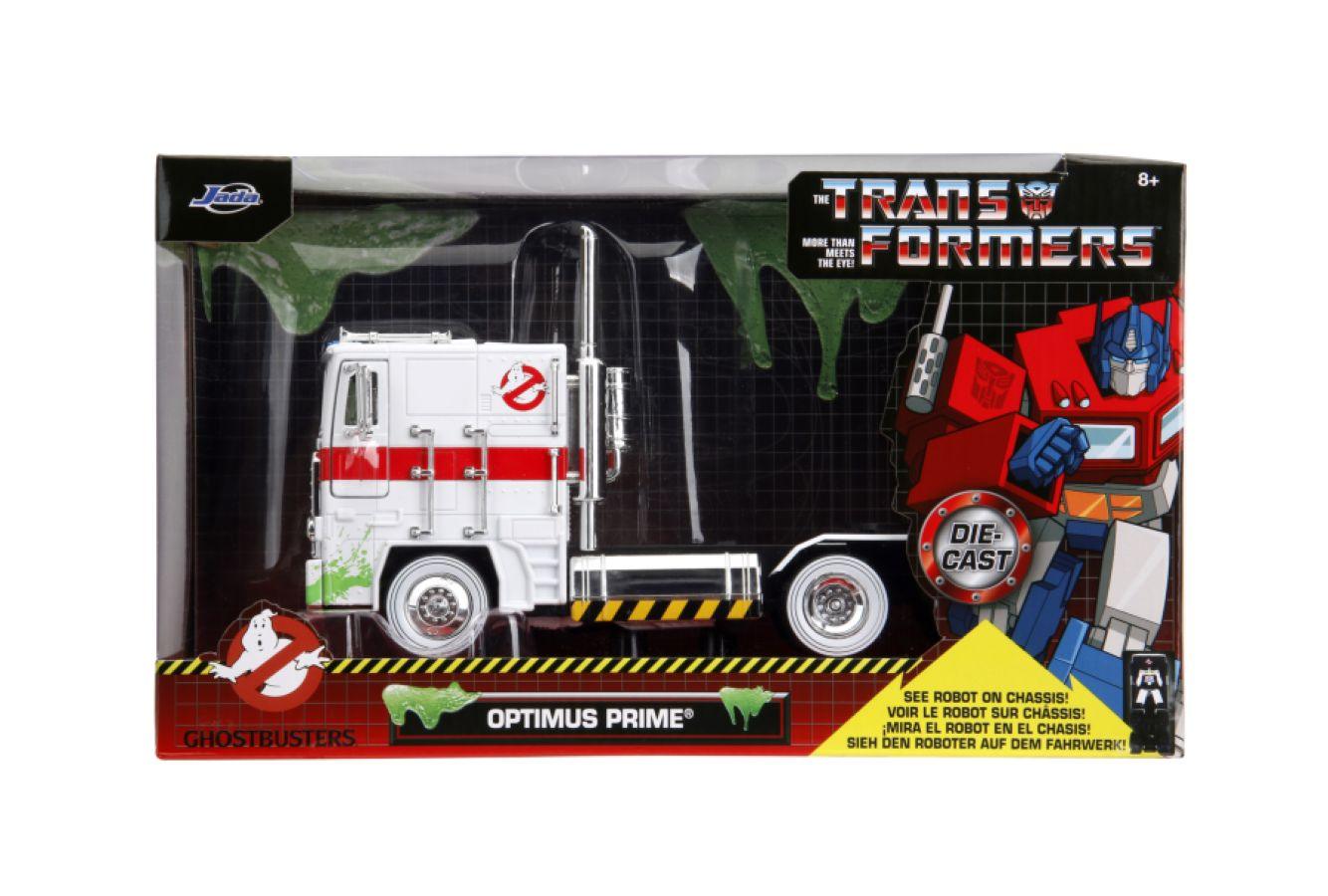 JAD35572 Hollywood Rides - Optimus Prime X Ghostbusters Ecto-1 Mash-up 1:24 Scale Diecast Vehicle - Jada Toys - Titan Pop Culture