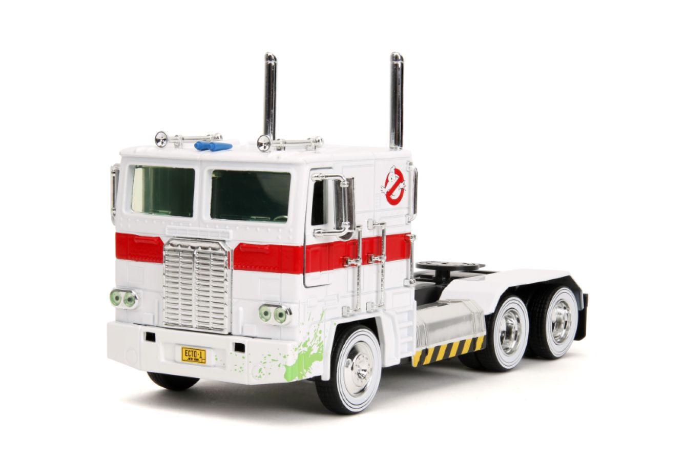 JAD35572 Hollywood Rides - Optimus Prime X Ghostbusters Ecto-1 Mash-up 1:24 Scale Diecast Vehicle - Jada Toys - Titan Pop Culture