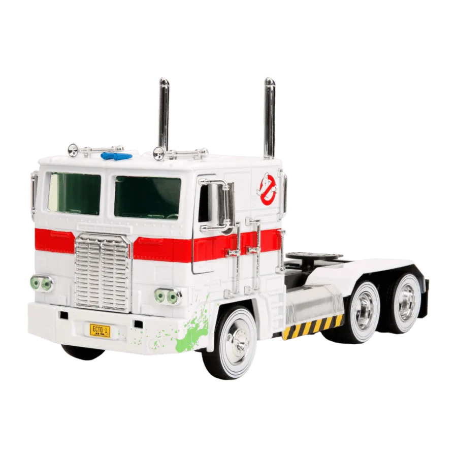 JAD35572 Hollywood Rides - Optimus Prime X Ghostbusters Ecto-1 Mash-up 1:24 Scale Diecast Vehicle - Jada Toys - Titan Pop Culture