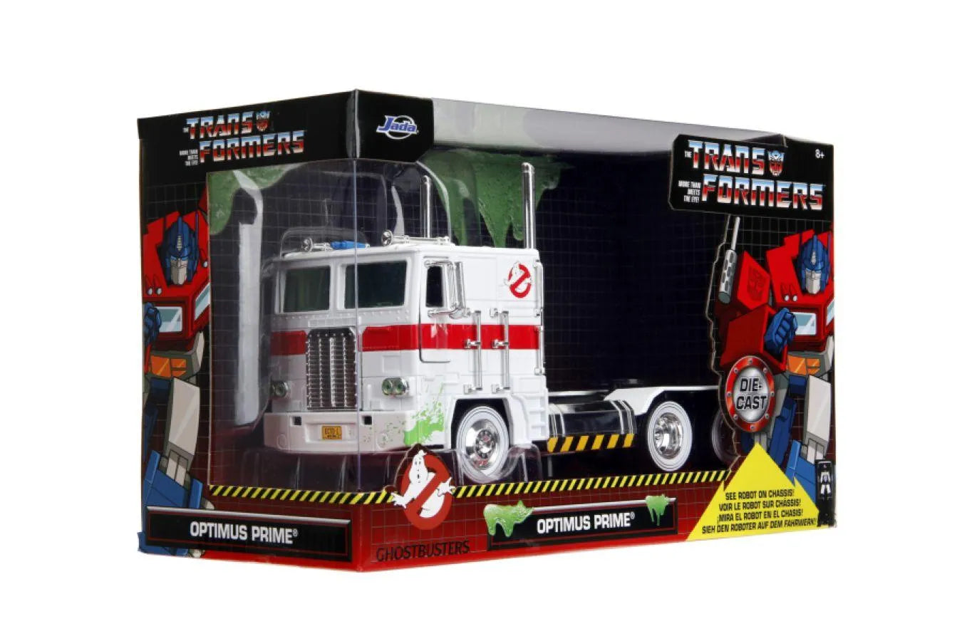 JAD35572 Hollywood Rides - Optimus Prime X Ghostbusters Ecto-1 Mash-up 1:24 Scale Diecast Vehicle - Jada Toys - Titan Pop Culture