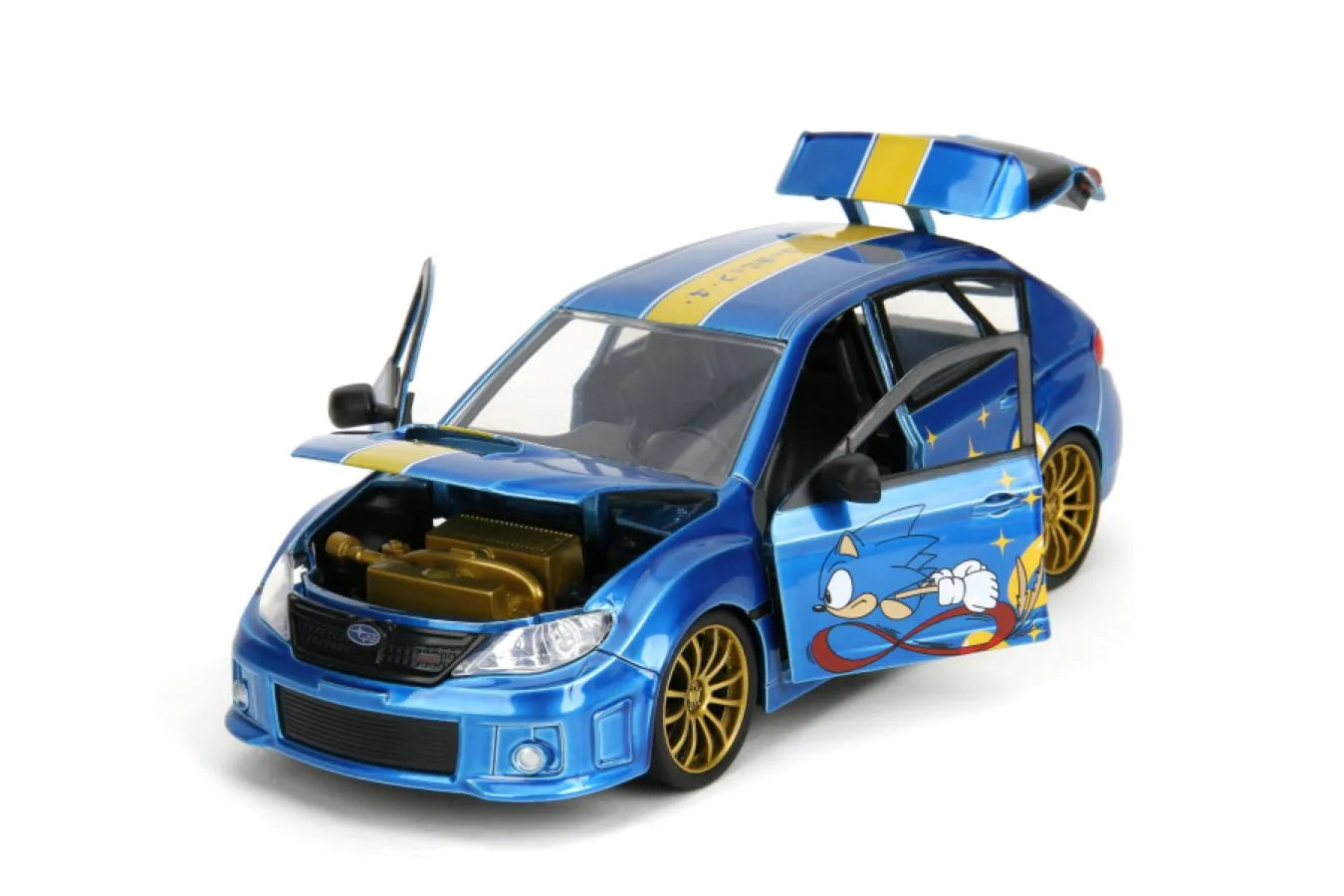 JAD35871 Sonic - Subaru STI with Sonic Figure 1:24 Scale Diecast Vehicle - Jada Toys - Titan Pop Culture