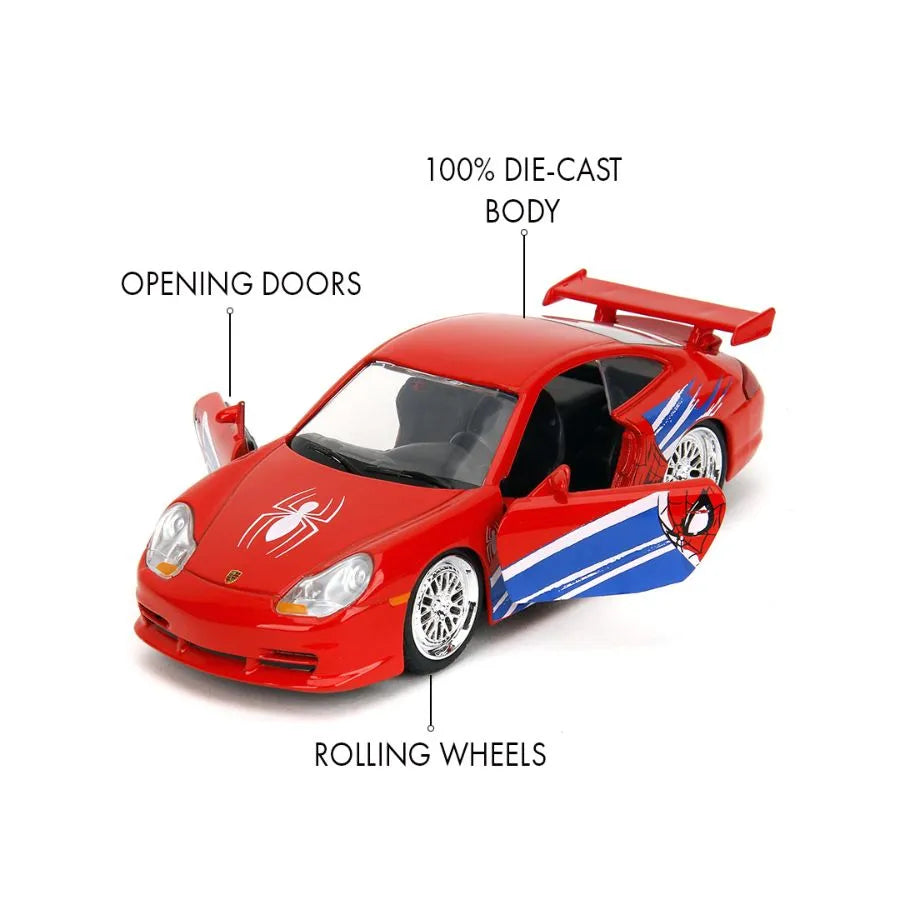 JAD36068 Marvel - 1:32 Spider-Man Porsche 911 GT3 RS (996) Diecast Vehicle - Jada Toys - Titan Pop Culture