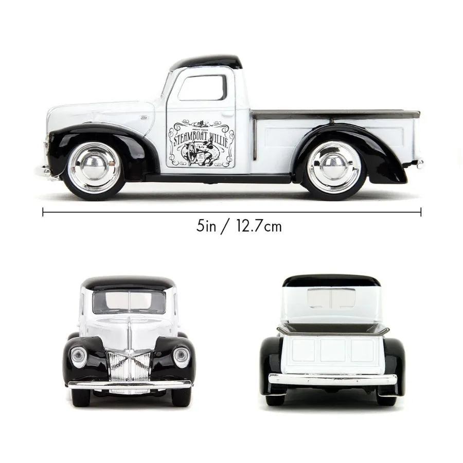 JAD36091 Disney - 1:32 Steamboat Willie 1941 Ford Pickup Diecast Vehicle - Jada Toys - Titan Pop Culture