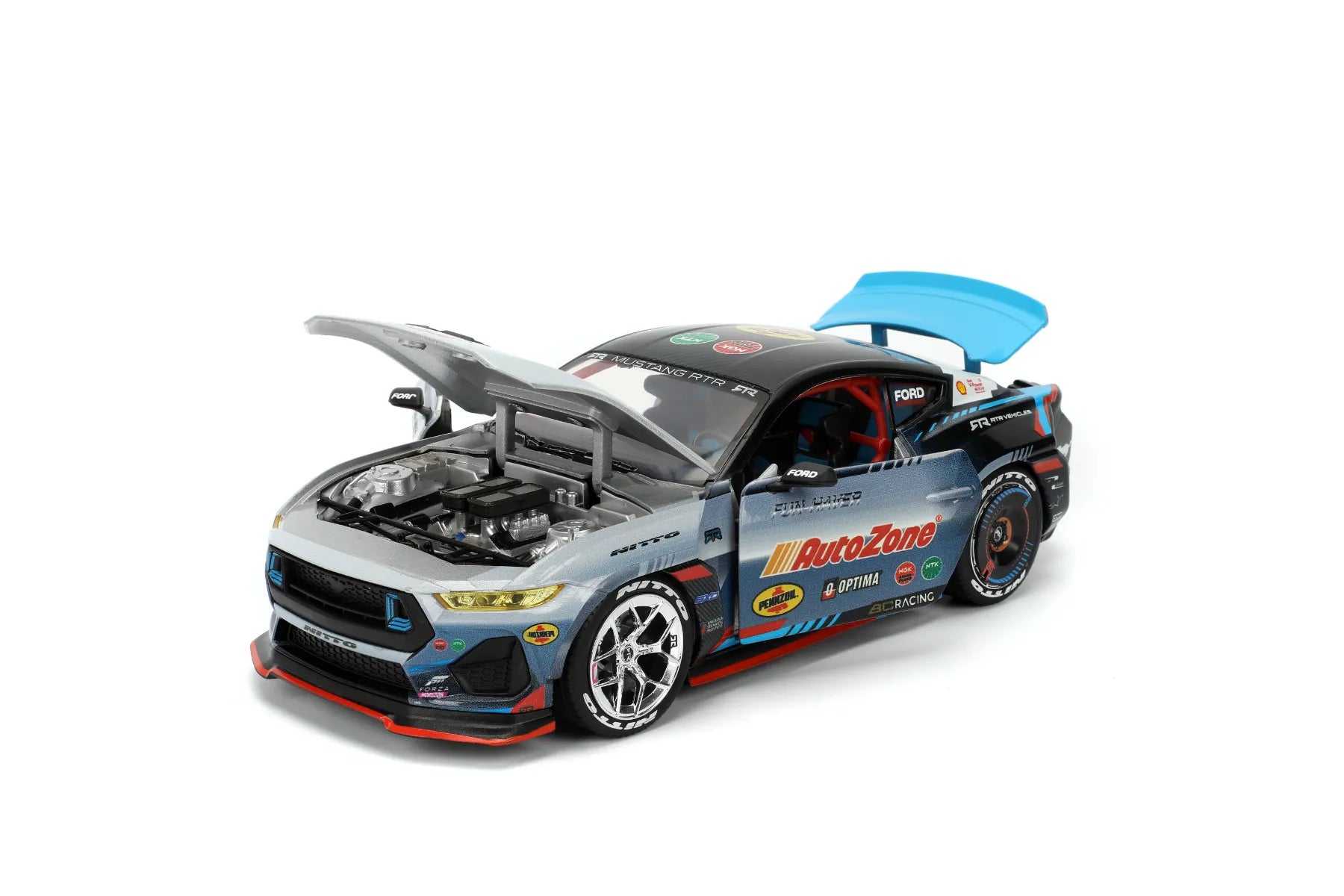 JAD36141 Big Time Muscle - James Deane 2024 Ford Mustang RTR Racing 1:24 Scale Diecast Vehicle - Jada Toys - Titan Pop Culture